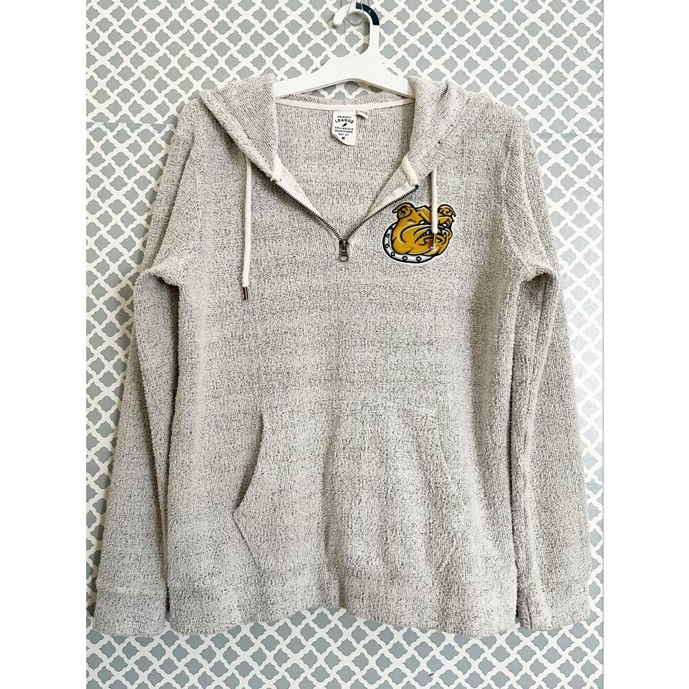 Original League Collegiate Outfitters Bulldogs Quarter Zip Hoodie M - Picture 3 of 9